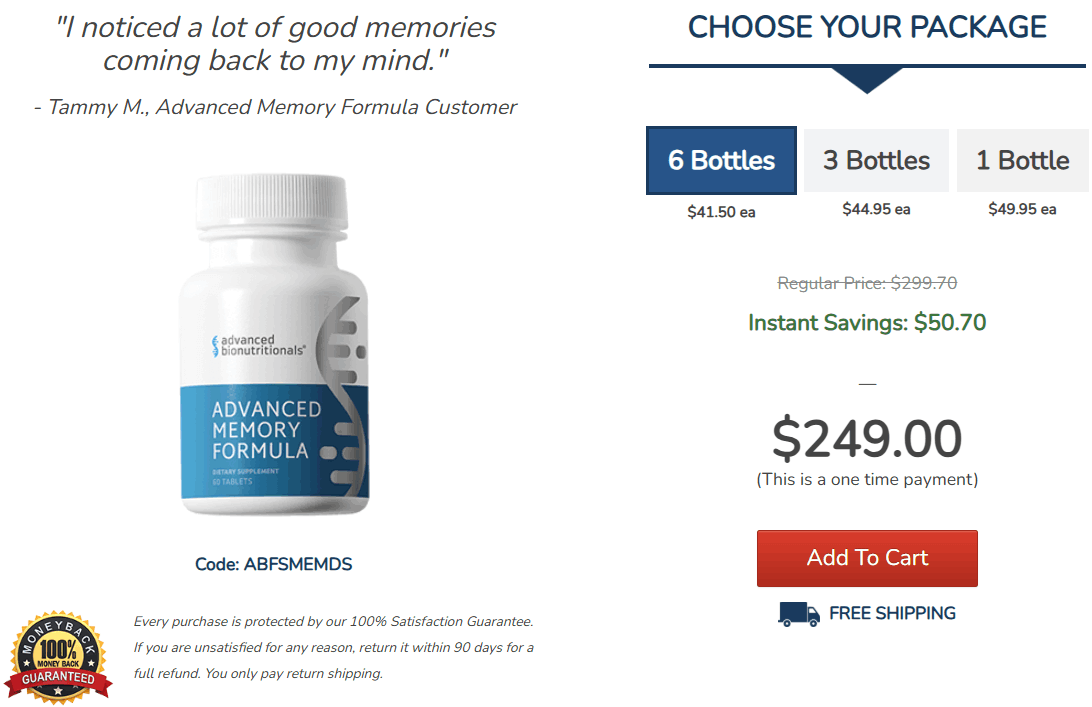 advanced memory formula best price